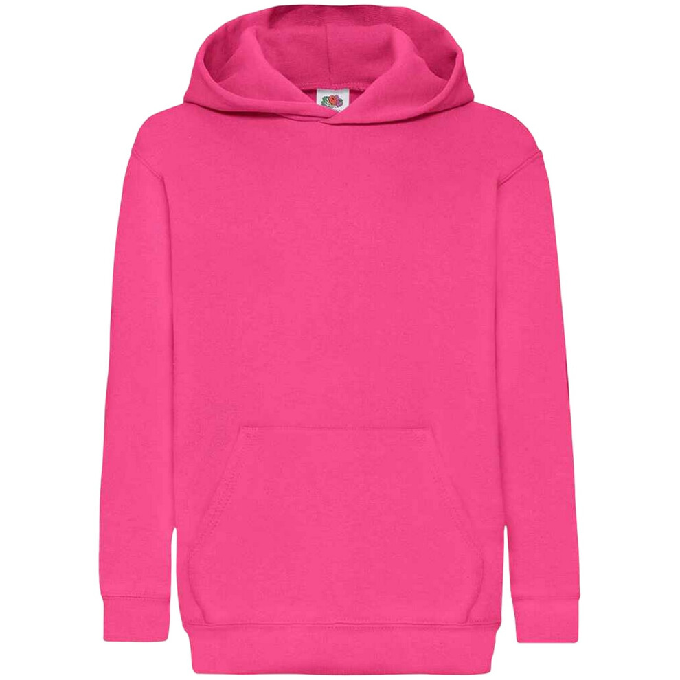 Fruit Of The Loom (14-15, Fuchsia) Older Kids Unisex Classic 80/20 Hoodie Multicoloured