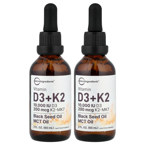 Micro Ingredients, Vitamin D3 + K2, 2 Dropperflaschen, 2 fl oz (60 ml) Jeder 2