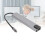 Type-C Hub 8in1 4K 87W PD Silber Aluminium 9
