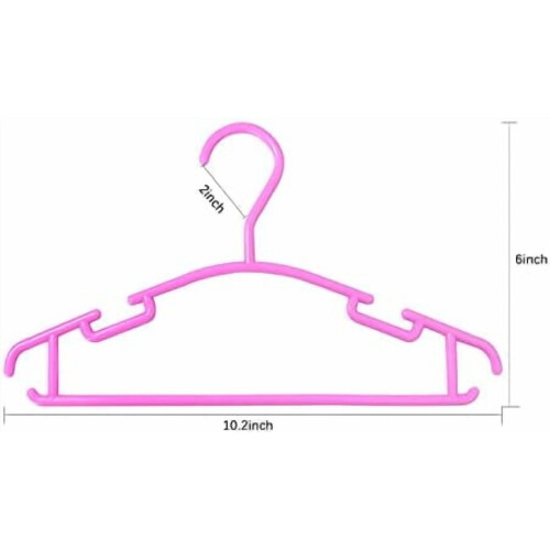 Cabides para Bebê, Pacote com 100 Cabides Infantis de Plástico para Roupas de Bebê - 26 cm (10,2 polegadas) para Berçário Infantil Rosa 2
