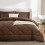 Σετ παπλωμάτων Queen-Size Brown – Κρεβάτι 7 τεμαχίων σε τσάντα, Πολυτελές μαλακό σετ για 7