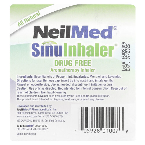 ΝίλΜιντ, SinuInhaler, Αρωματική Σπίθα, Μη Φαρμακευτική, 2 Σπίθες, 0.014 oz (0.4 g) 2