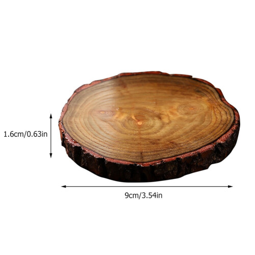 Posavasos circular de madera natural de 9 cm, resistente al calor. 1