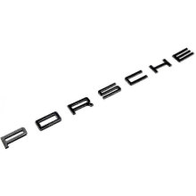 Czarny błyszczący emblemat z napisem Porsche na tylną klapę do 911 Carrera Cayenne Turbo Gt3 - HZ