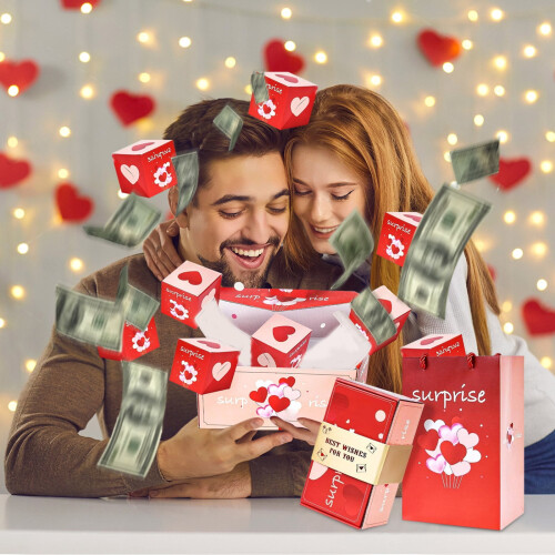 2-teilige Explosions-Geschenkbox mit Konfetti 1