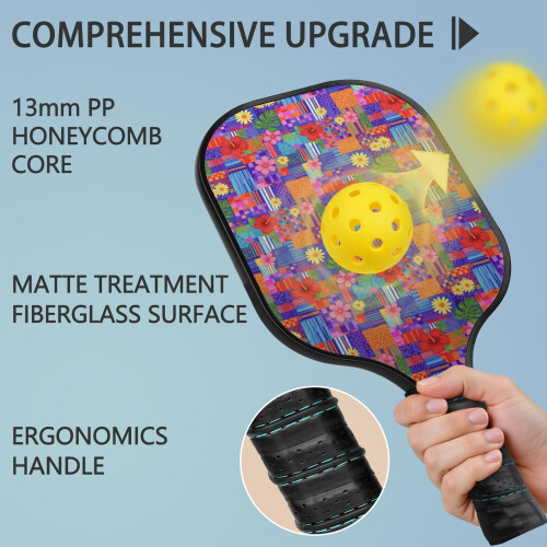 Σετ κουπιών Pickleball από υαλοβάμβακα Floral2Paddles2Balls 1