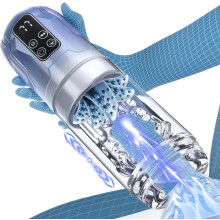 Automatic Male Masterbator Aqua Massage Sex Toys for Men with 7 Thrusting Rotation Vibrating Sucking Masterubater Cup with Licking Penis Pump