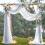 Wedding arch draping fabric white silver sequin 28x19ft + 3