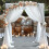 Wedding arch draping fabric white silver sequin 28x19ft + 5