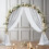 Wedding arch draping fabric white silver sequin 28x19ft + 7