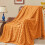 Burnt Orange Twin Throw Blanket 60x80 inch Soft 3D 4