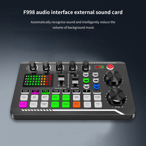 F998 Κάρτα ήχου επαγγελματικής κάρτας ήχου USB με ρυθμιζόμενη ένταση ήχου για 2
