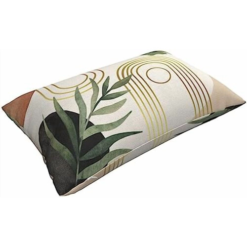 Μαξιλαροθήκες Boho 12x20, Σετ 2 τεμαχίων, Θήκες Μαξιλαριών από Λινό Πράσινο Φύλλο για 2