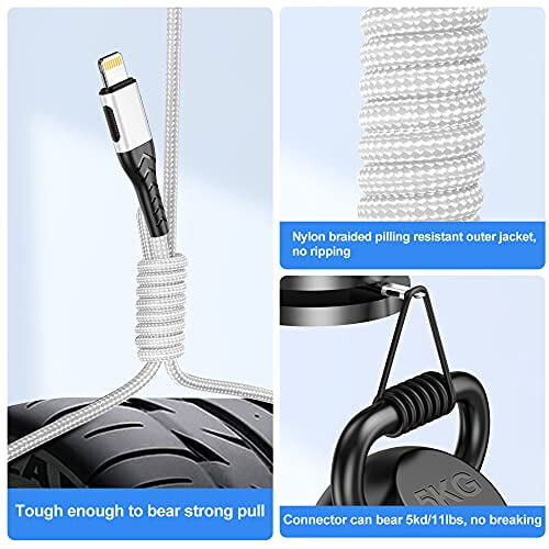 Καλώδιο USB-A 3 τεμαχίων 10 ποδιών, γρήγορη φόρτιση, συμβατό με φορτιστή iPhone και iPhone XS 2
