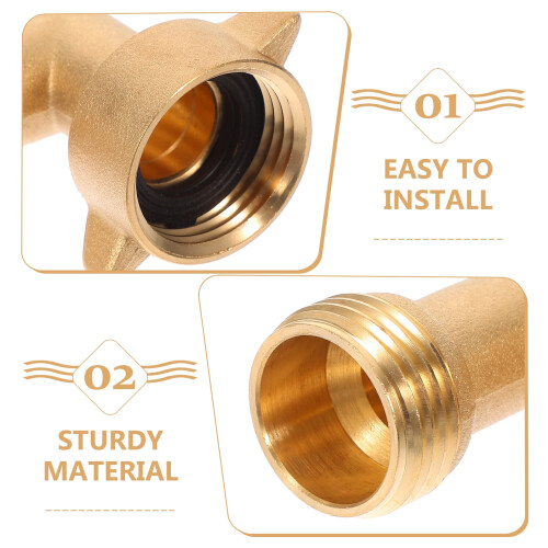 90-Degree Brass Hose Elbow Adapter 3/4" 2