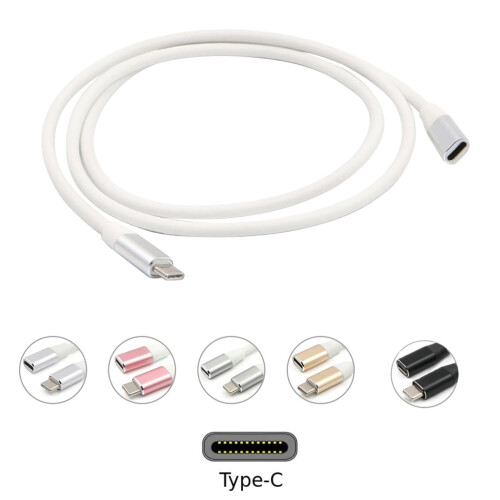 Επέκταση καλωδίου Type-C 1 μέτρου USB3.1USB C αρσενικό σε θηλυκό καλώδιο επέκτασης (γκρι) 2