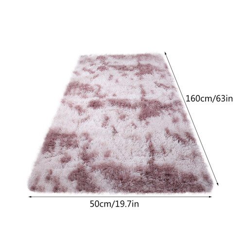 Χαλί Boho Tie-Dye 19,7x63 ίντσες, Ροζ/Μωβ Μαλακό Αντιολισθητικό Πατάκι Δαπέδου – Μοντέρνο 2