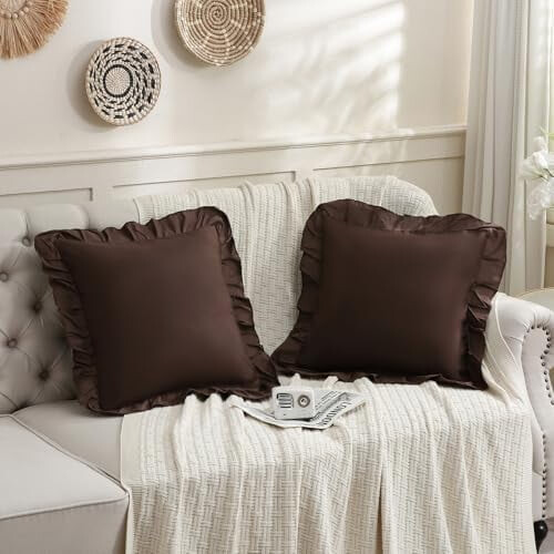 Queen Pillow Covers 20x30 in Soft Microfiber with Ruffle 2