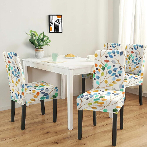 White Dining Chair Covers Set of 4 – Stretch 1