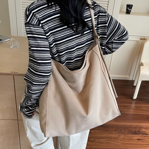 Τσάντες ώμου Slouchy Suede για γυναίκες με ρυθμιζόμενο λουράκι και φερμουάρ, τσάντες 1