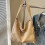 Τσάντες ώμου Slouchy Suede για γυναίκες με ρυθμιζόμενο λουράκι και φερμουάρ, τσάντες 4