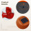 Solar Cardinal Wind Chimes, Red ABS, 16 cm 4