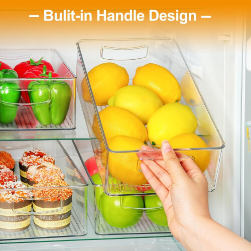 8-Piece Clear Stackable Storage Bins: 4 Large + 4 Medium 1