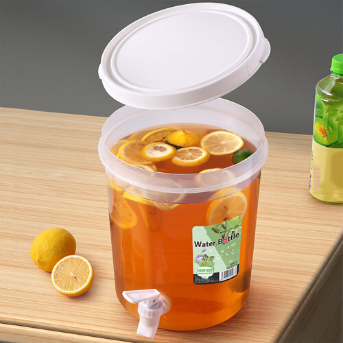 (Round) Fridge Water Bottle - Leak-Proof, Plastic Dispenser