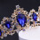 OUNONA Τιάρα με Κρύσταλλο Royal Blue Rhinestone για Γυναίκες, Αξεσουάρ για Νυφικό Πάρτι 5
