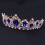 Kongeblå krystal tiara krone 7,5 tommer 6