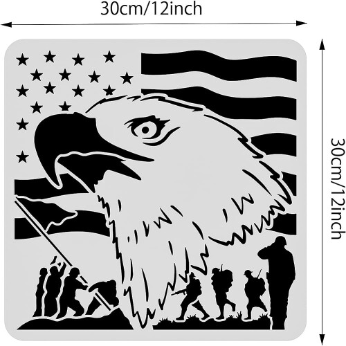 Eagle Head Flag Stencil 12x12 inches 1