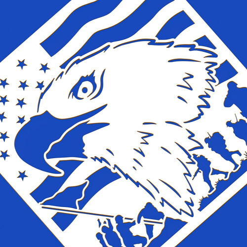 Eagle Head Flag Stencil 12x12 inches 2