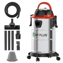 Wet and Dry Vacuum Cleaner 1200W, 18L Stainless Steel Tank, Blower Function, 4 Castors, Suction Hose, Extension Tubes Floor Nozzle Included
