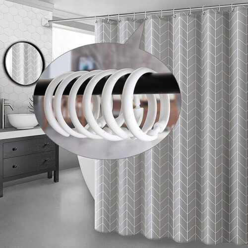 Round Plastic Shower Curtain Hooks – 12 Pack 1