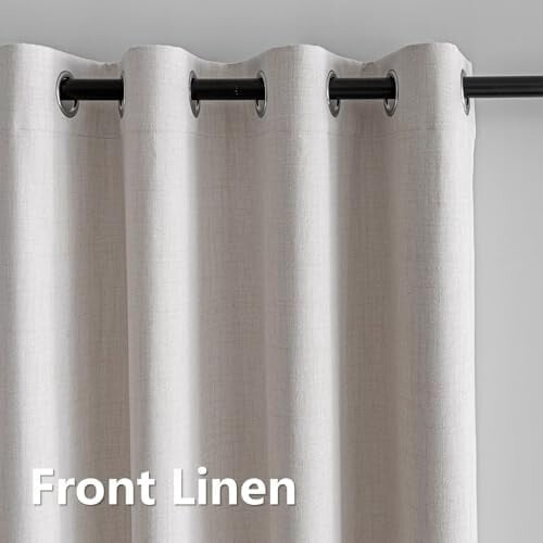 Blackout Linen Curtains 2 Panels 52x84 in 1