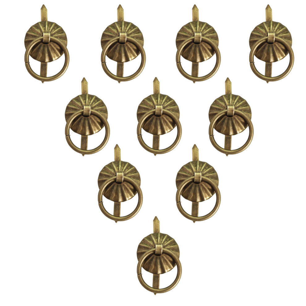 (Green Bronze, 10Pcs) Wire Circle Design Drawer Pulls Strong & Durable Easy Installation Drawer Pulls For Furniture Closet Wardrobe 6431700014174