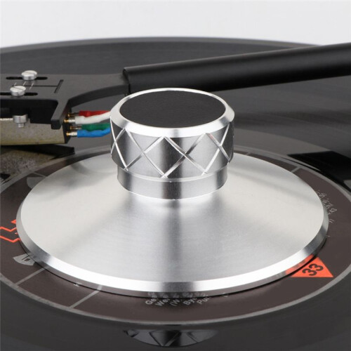 Vinyl Turntable Weight Metal Disc Stabilizer Vibration Reducer Record Clamp Turntables Silver 1