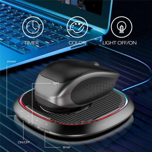 Mouse Movement Simulator Timer Mouse Jiggler Mouse Mover Driver Free with 7 RGB Lights Mouse Movement Simulation(White) 1
