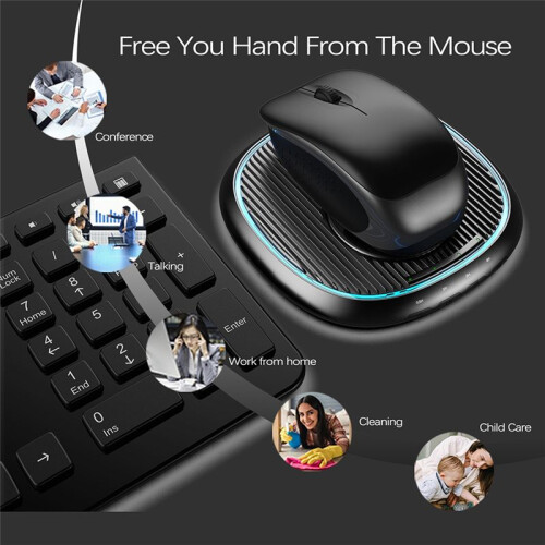 Mouse Movement Simulator Timer Mouse Jiggler Mouse Mover Driver Free with 7 RGB Lights Mouse Movement Simulation(White)