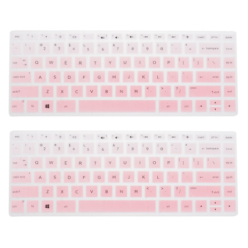 Película protetora para teclado (2 unidades) Capa de silicone para teclado de computador de 14 polegadas, compatível com HP 14q-cs0001TX (rosa 1