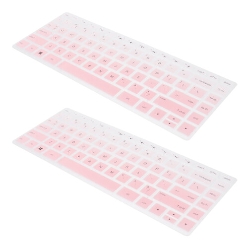 Película protetora para teclado (2 unidades) Capa de silicone para teclado de computador de 14 polegadas, compatível com HP 14q-cs0001TX (rosa 2