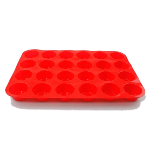 Forma de silicone para muffins com 24 cavidades, própria para alimentos e resistente ao calor. 2