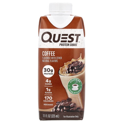 Quest Nutrition, Protein Shake, Coffee, 4 Shakes, 11 fl oz (325 ml) Each 2