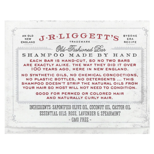 J.R. Liggett's, Old Fashioned Shampoo Bar, Original Formula, 3.5 oz (99 g) 1