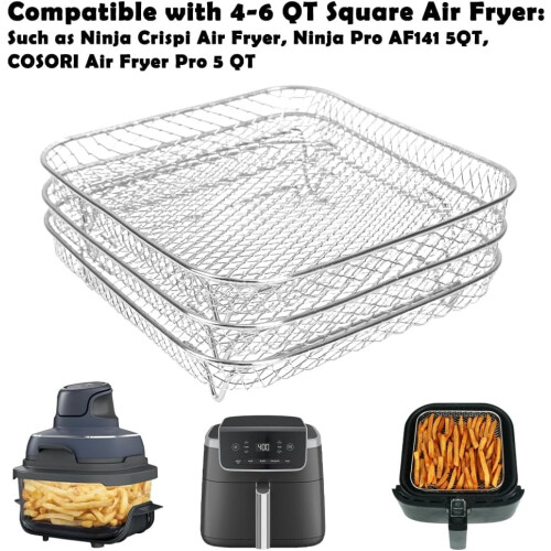3-Tier Stackable Air Fryer Rack for 4–6 QT Models 2