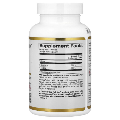 Super Nutrition, L-Glutamiini + L-Leusiini, 120 kasviskapselia 1
