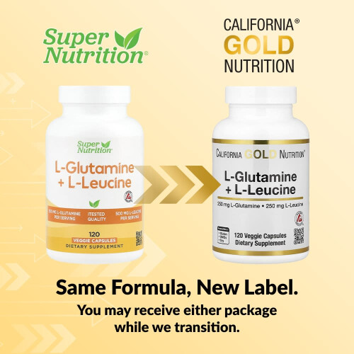Super Nutrition, L-Glutamiini + L-Leusiini, 120 kasviskapselia 2