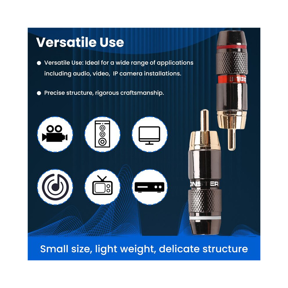12Pcs Rca Male Adapter Solder Connector For Audio Video Cctv Ip Camera Security Coaxial Cable Solderness 4714017322036