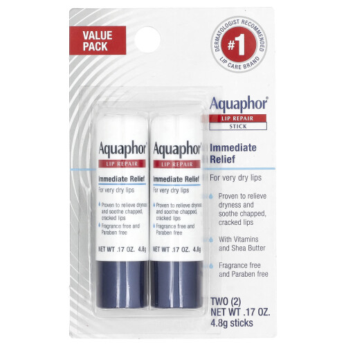 Aquaphor Aquaphor, Λίπος Αναπλήρωσης Στιβ, Immediate Relief, 2 Στιβ, 0.17 oz (4.8 g) 1