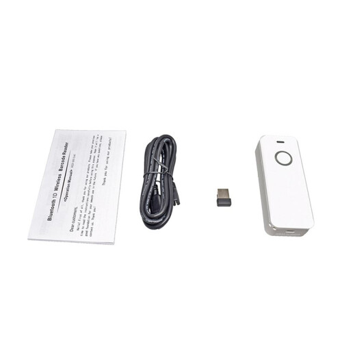 Leitor de Código de Barras Portátil Pequeno e Sem Fio e Leitor de Código de Barras QR  1D/2D para Android  (Branco) 1